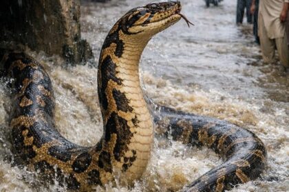 Giant 10-Foot Snake Spotted in Sialkot After Heavy Rainfall