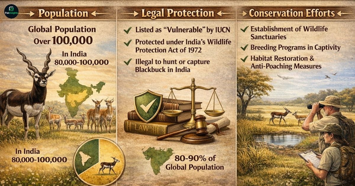 Blackbuck Population, Legal Protection, and Conservation Efforts