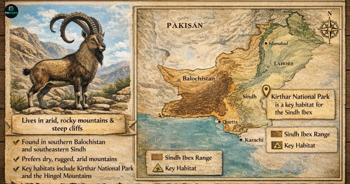 Natural Habitat and Distribution of Sindh Ibex in Pakistan