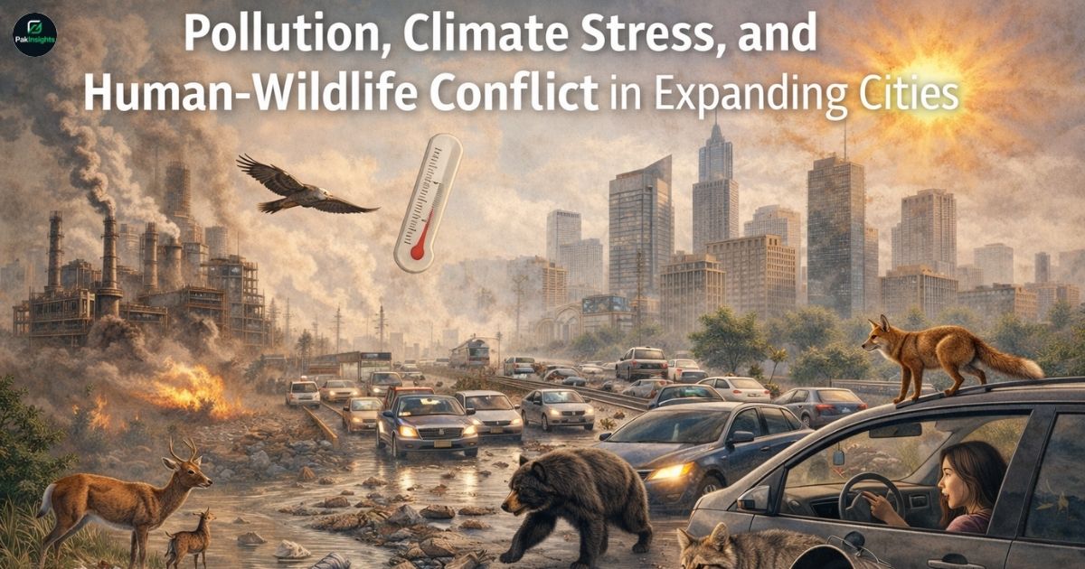 Pollution, Climate Stress, and Human-Wildlife Conflict in Expanding Cities