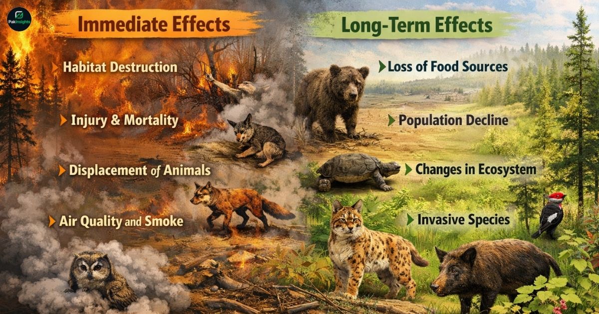 Immediate and Long-Term Effects of Wildfires on Wildlife