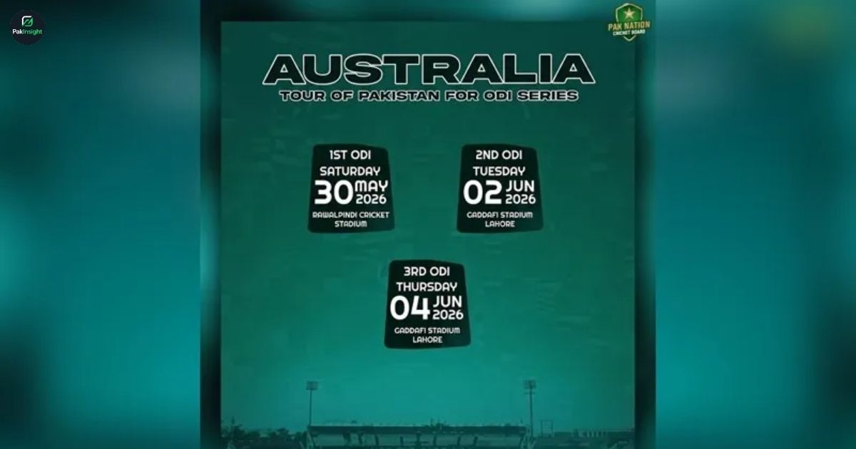 Pakistan to Host Australia for Three ODIs in May Series