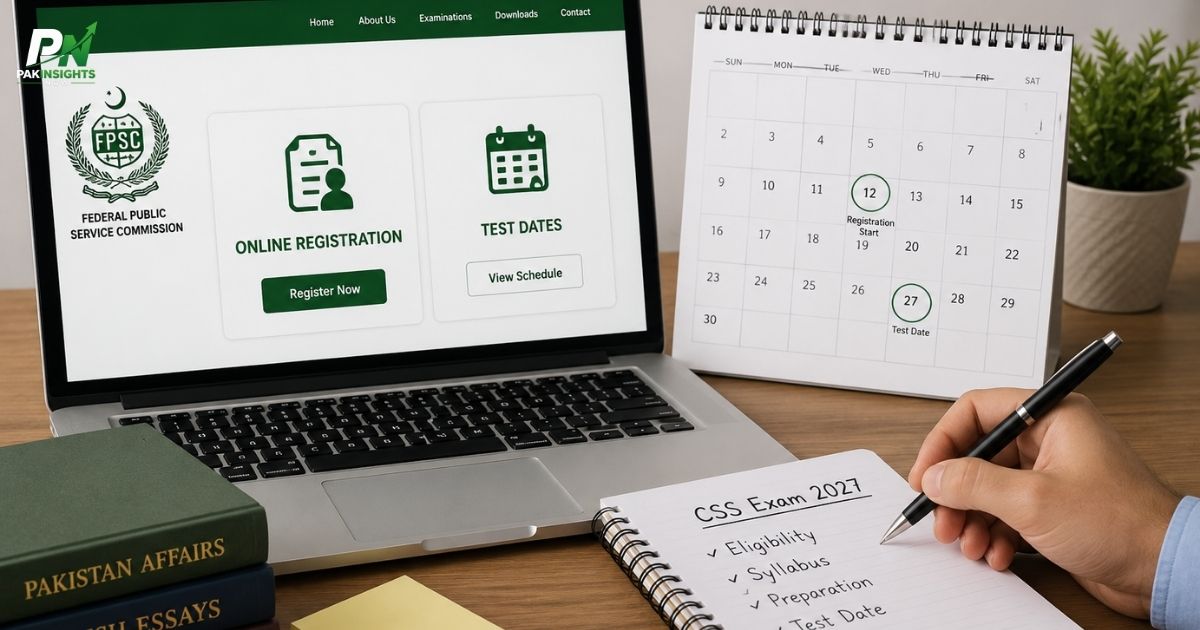 Students preparing after FPSC announces CSS Exam 2027 Schedule with registration and examination dates.