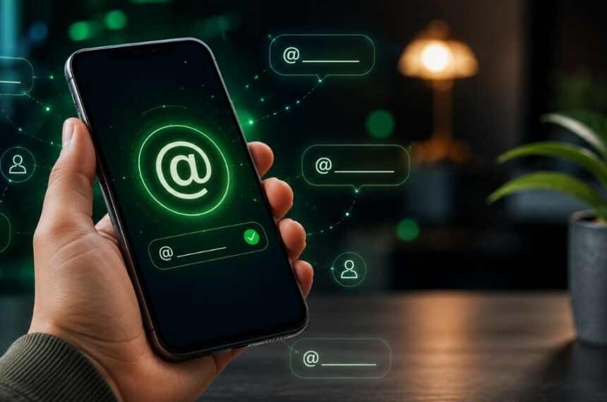 WhatsApp usernames feature showing how to reserve a username in account settings
