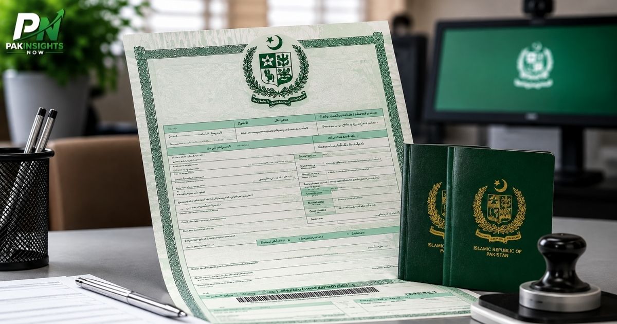 Parent completing NADRA B-Form requirements at registration center